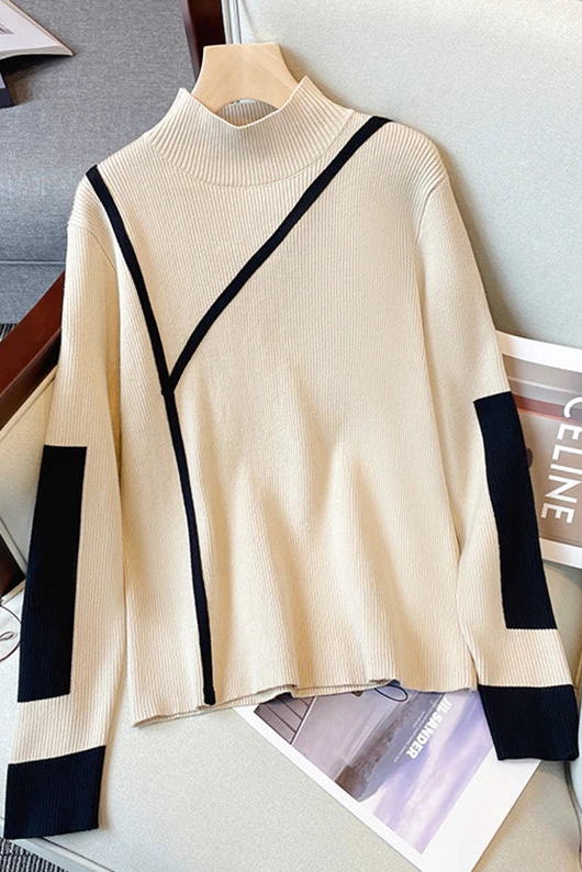 Meriva™ Contrast Turtleneck Sweater