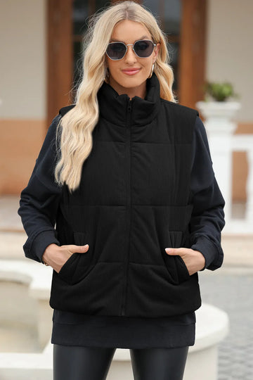 Arlisse Zip-Neck Vest Coat