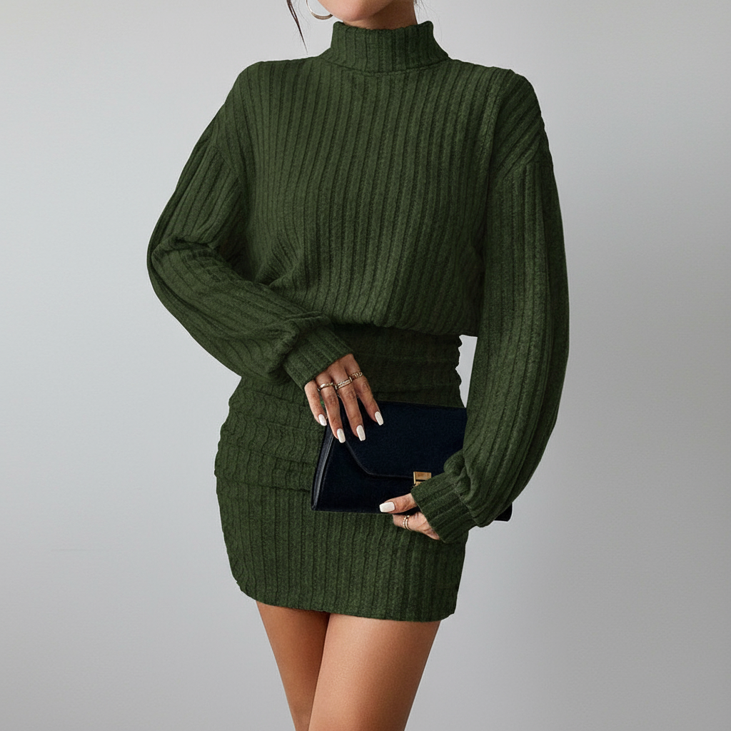 Elarin™ Turtleneck Skirt Set
