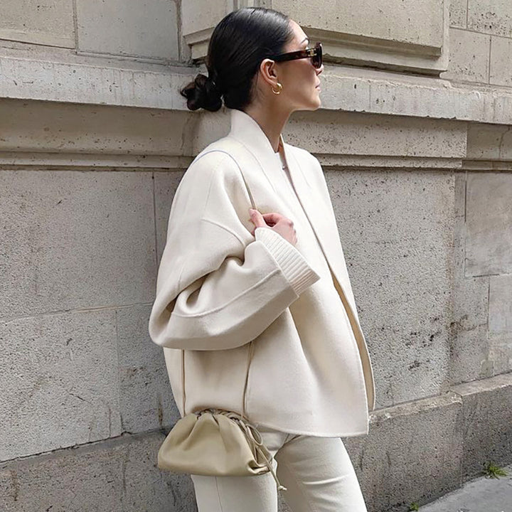 Aurelin™ V-Neck Woolen Short Jacket