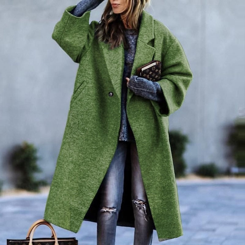 Eldra™ Women’s Long Woolen Coat