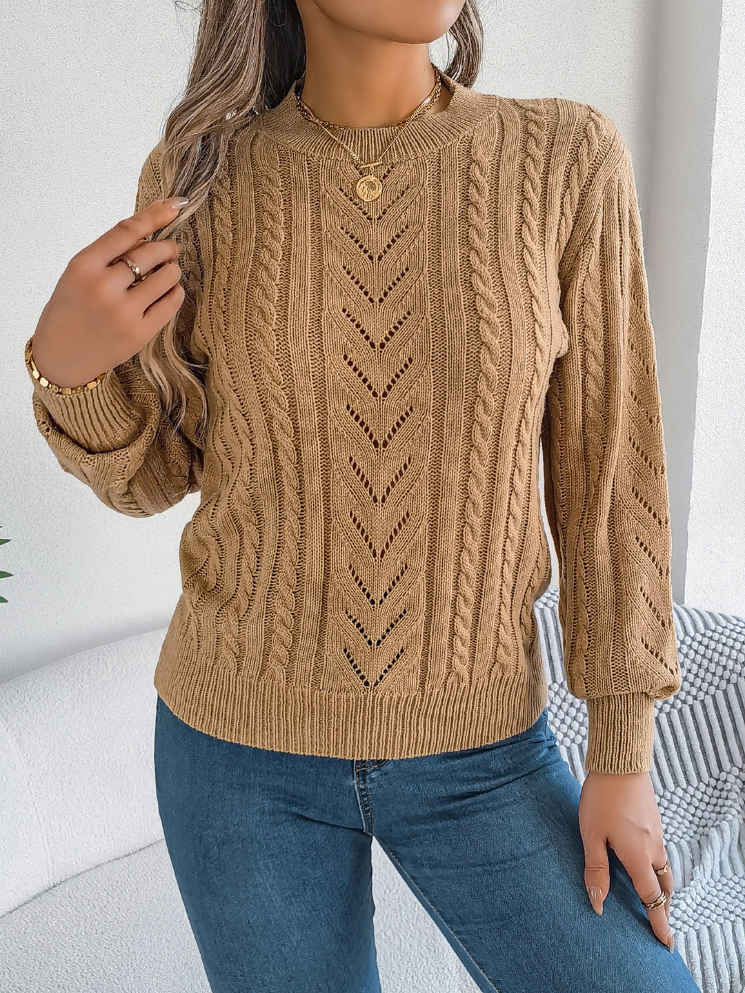 Cavelle Textured Knit Sweater