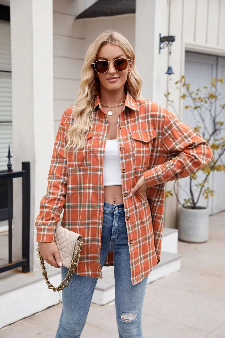 Thalisse – Chemise à Carreaux Boutonnée