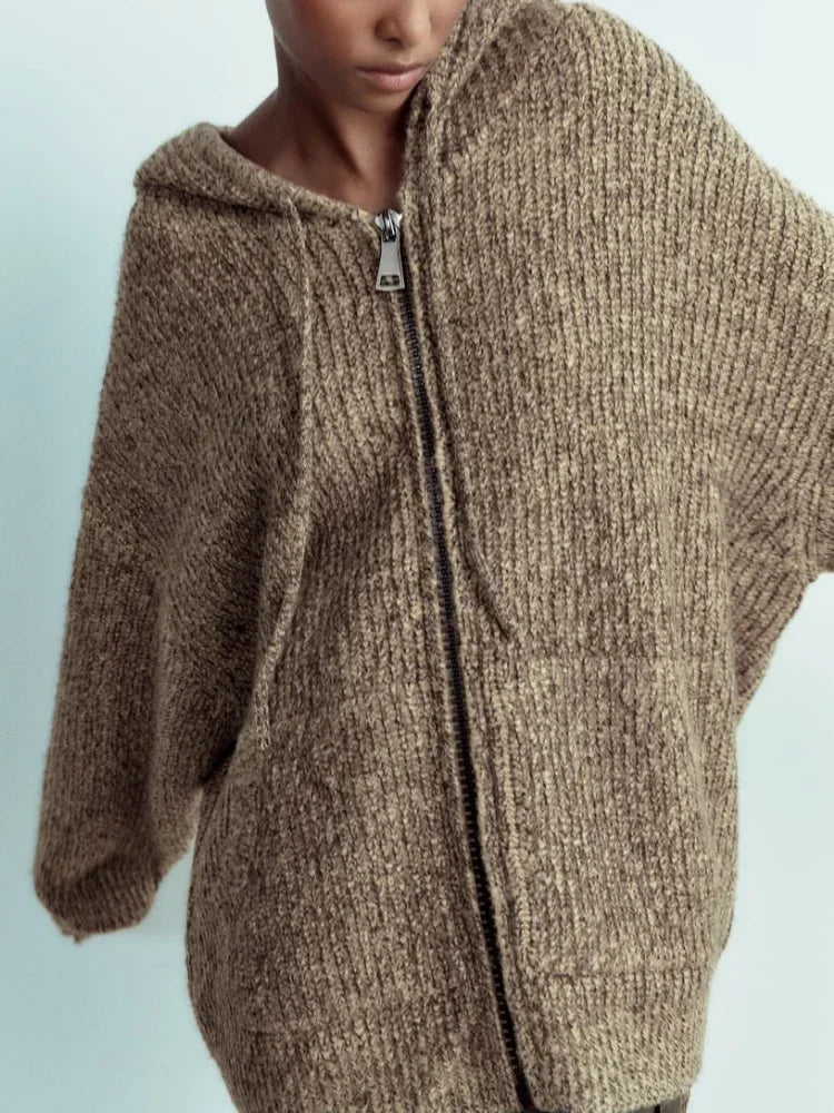 Aurelia Oversized Knit Hoodie Jacket