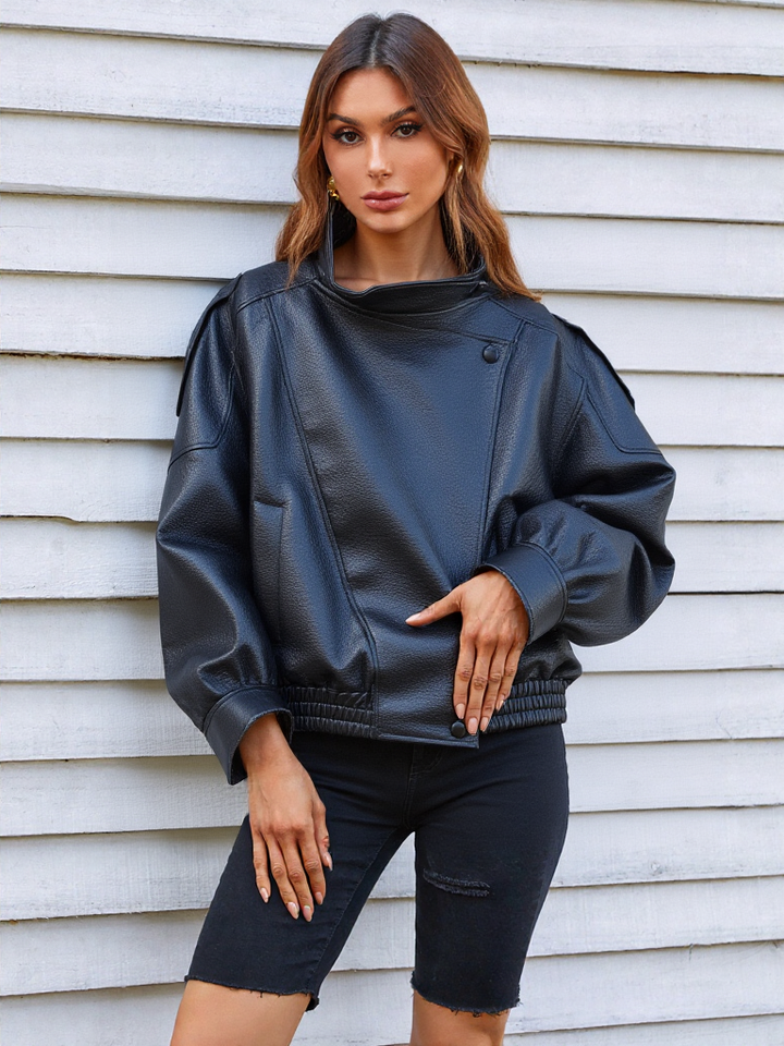 Véloir Stand Collar PU Jacket