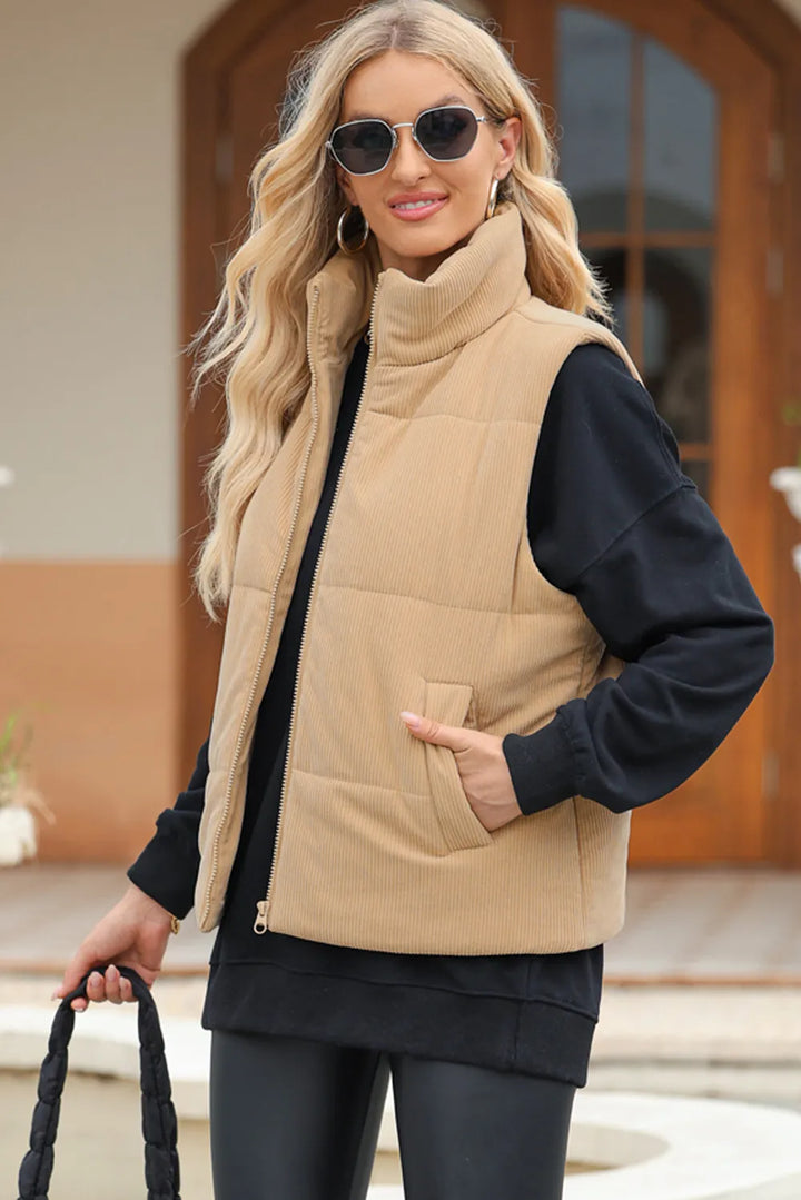 Arlisse Zip-Neck Vest Coat