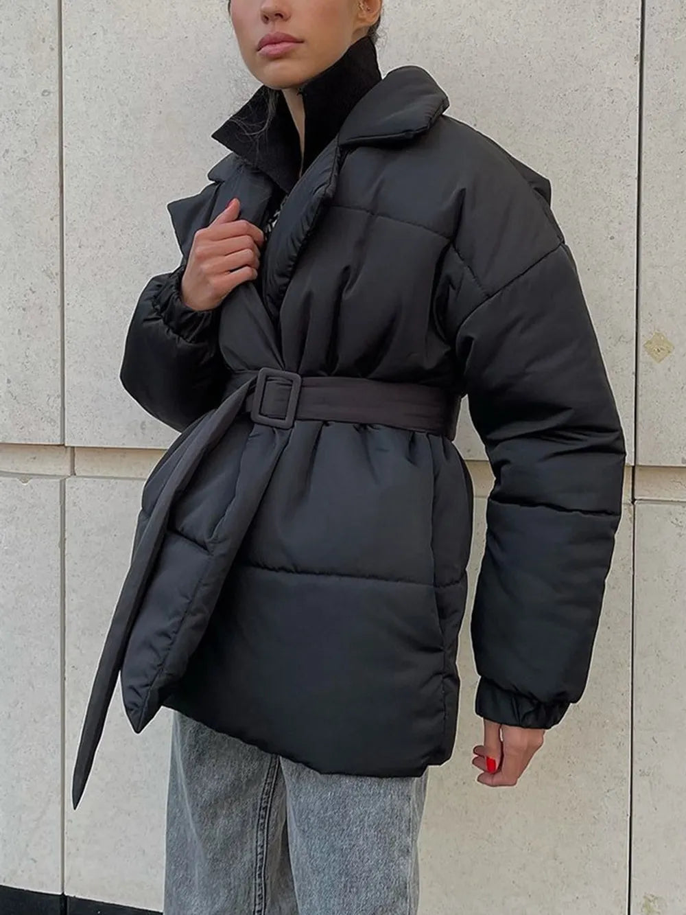 Veluna™ Belted Puffer Coat