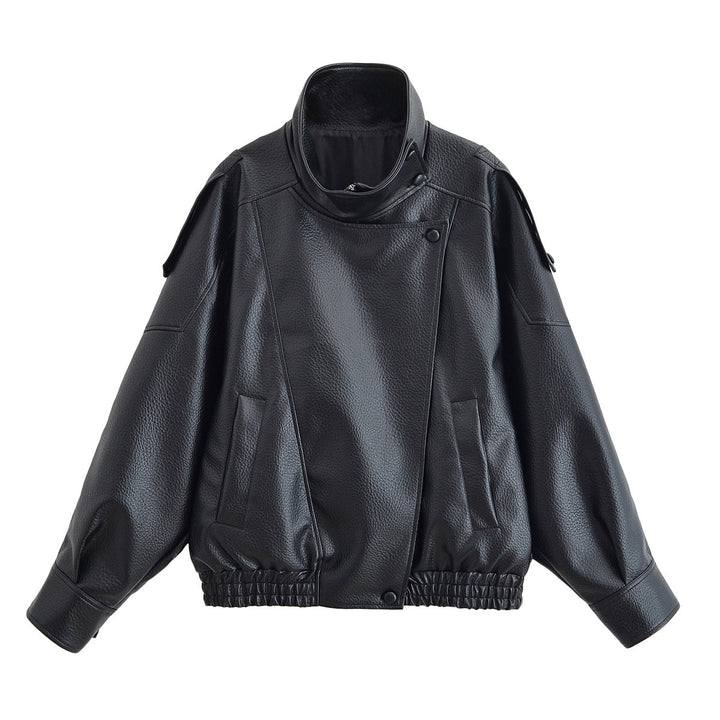 Véloir Stand Collar PU Jacket