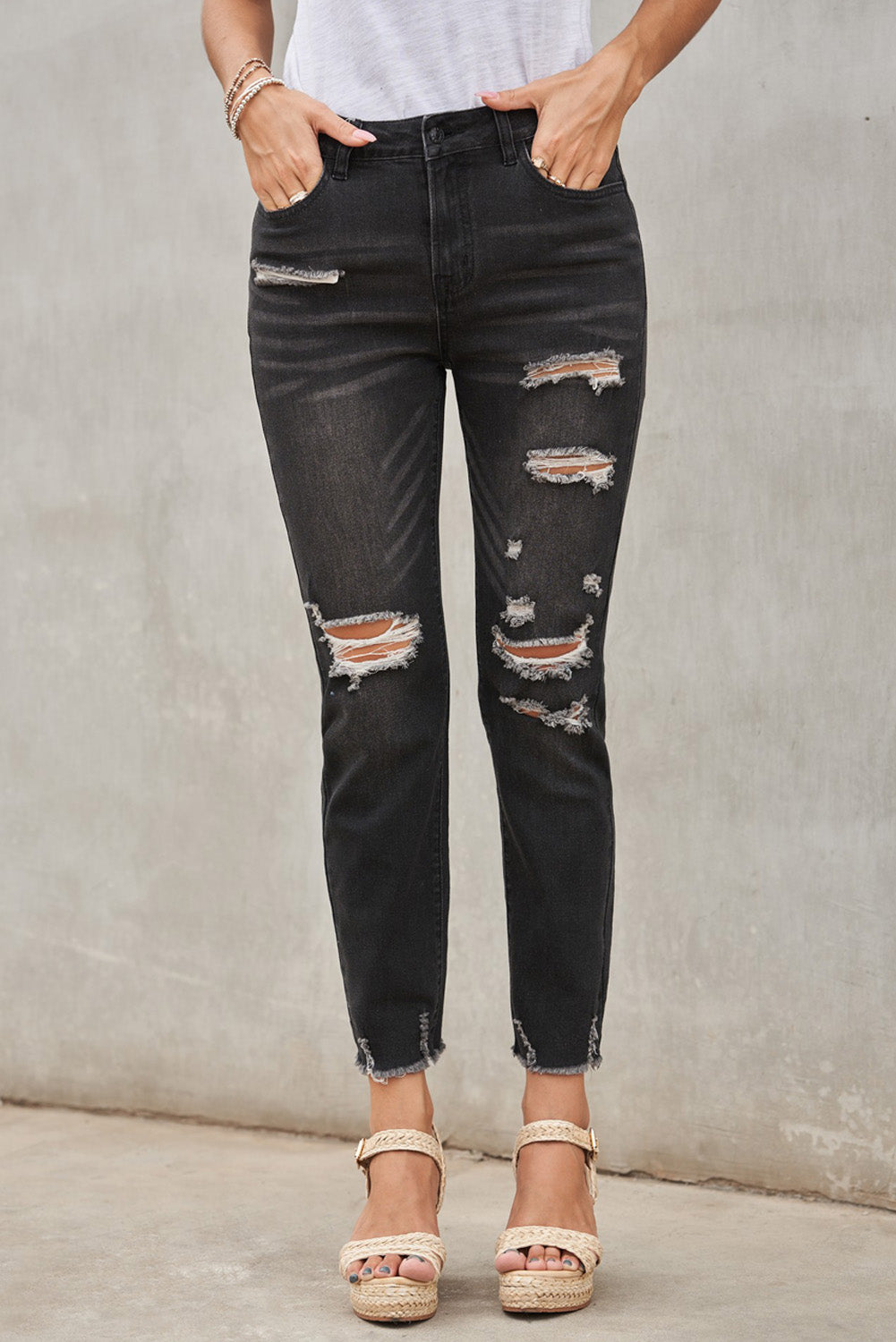 Vyretta Distressed Straight Denim