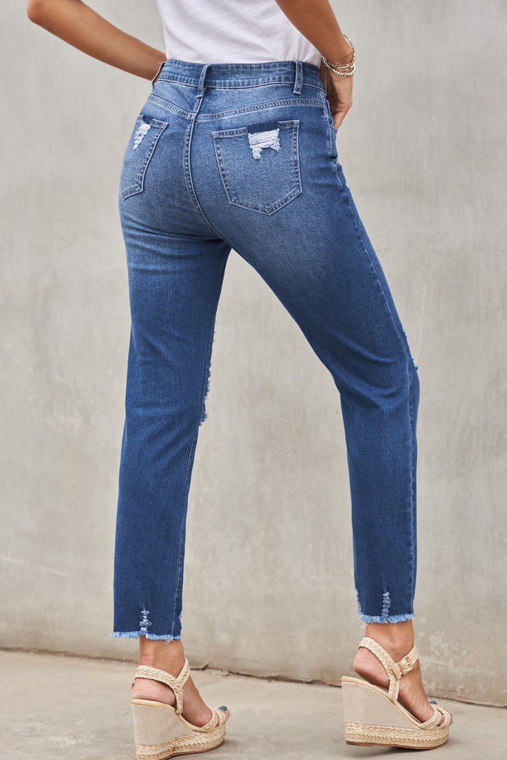 Vyretta Distressed Straight Denim
