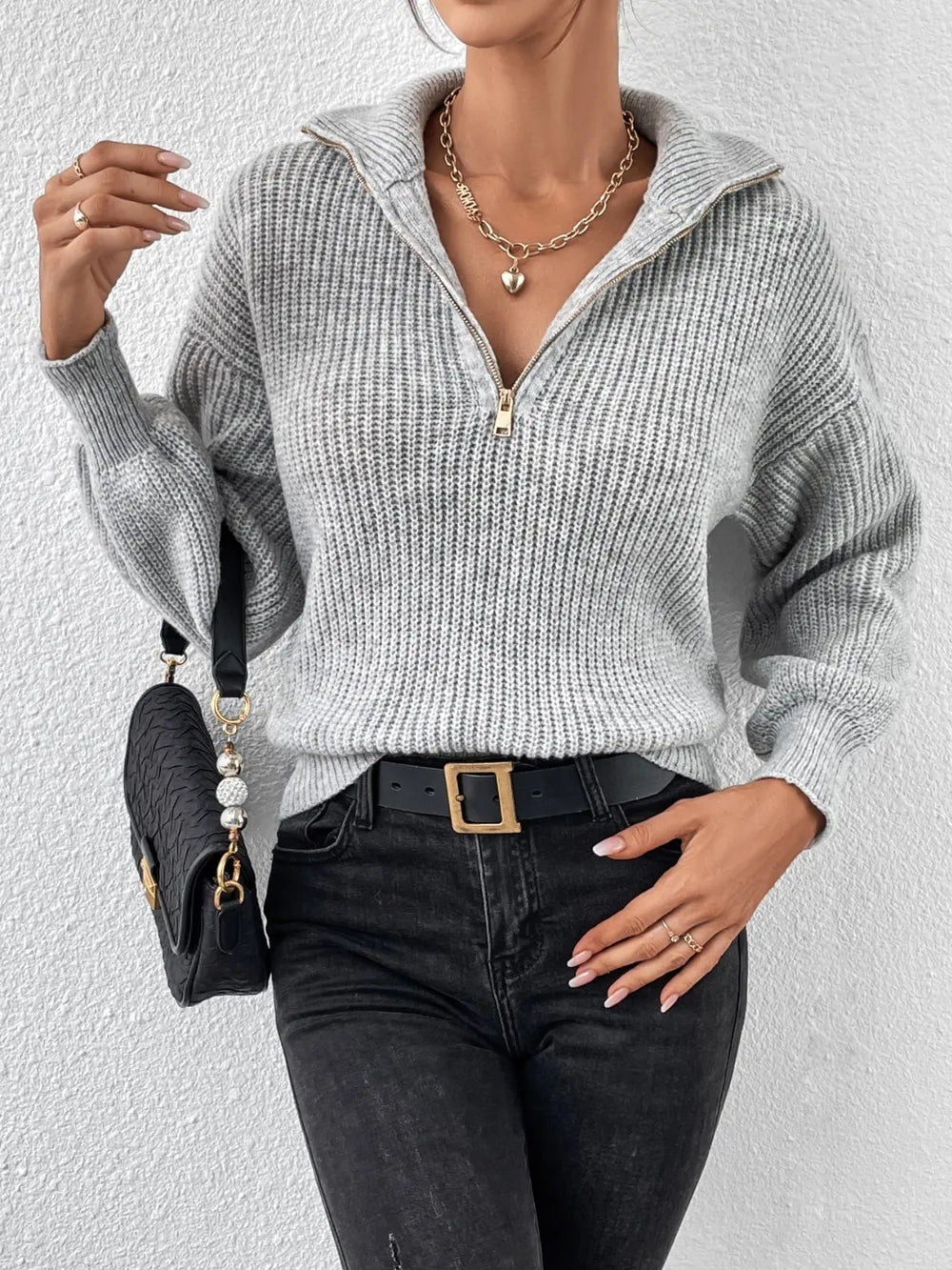 Mirella Half-Zip Relaxed Sweater