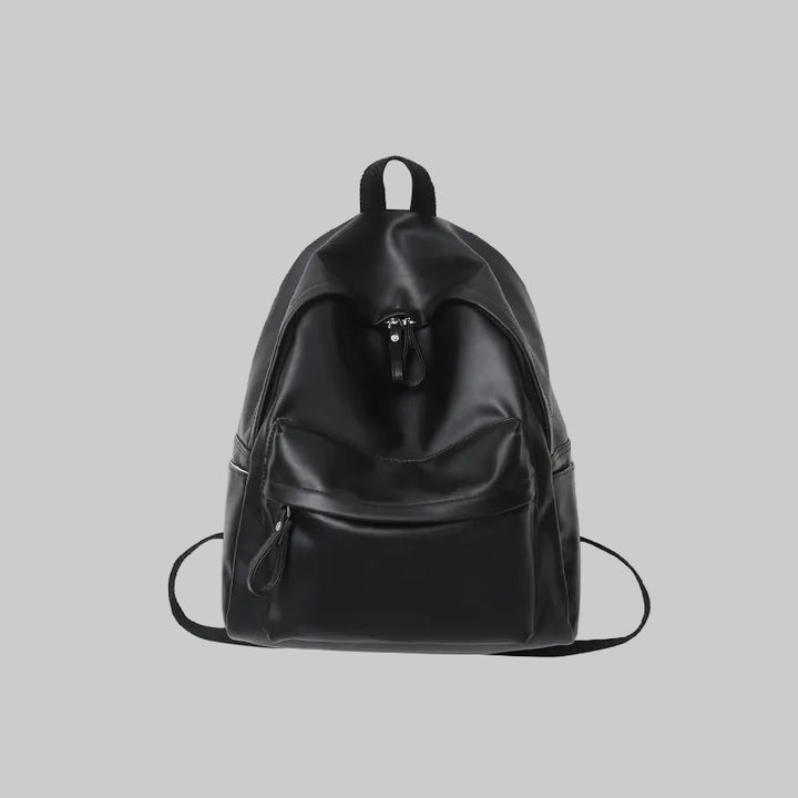 Ashen™ PU Leather Zip Backpack