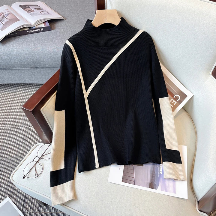 Meriva™ Contrast Turtleneck Sweater