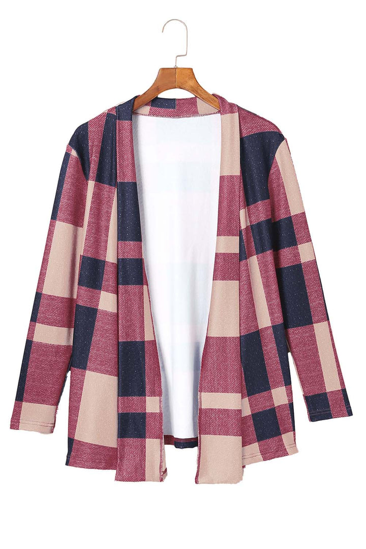 Marvane™ Draped Plaid Cardigan