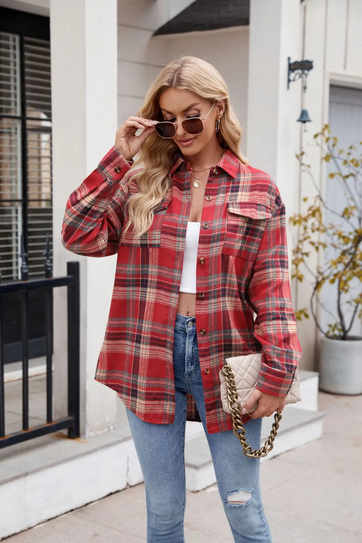 Thalisse – Chemise à Carreaux Boutonnée