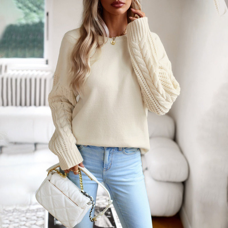 Aurette Cable-Sleeve Knit Sweater