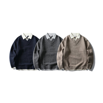 Davor Men’s Mock-Layer Sweater