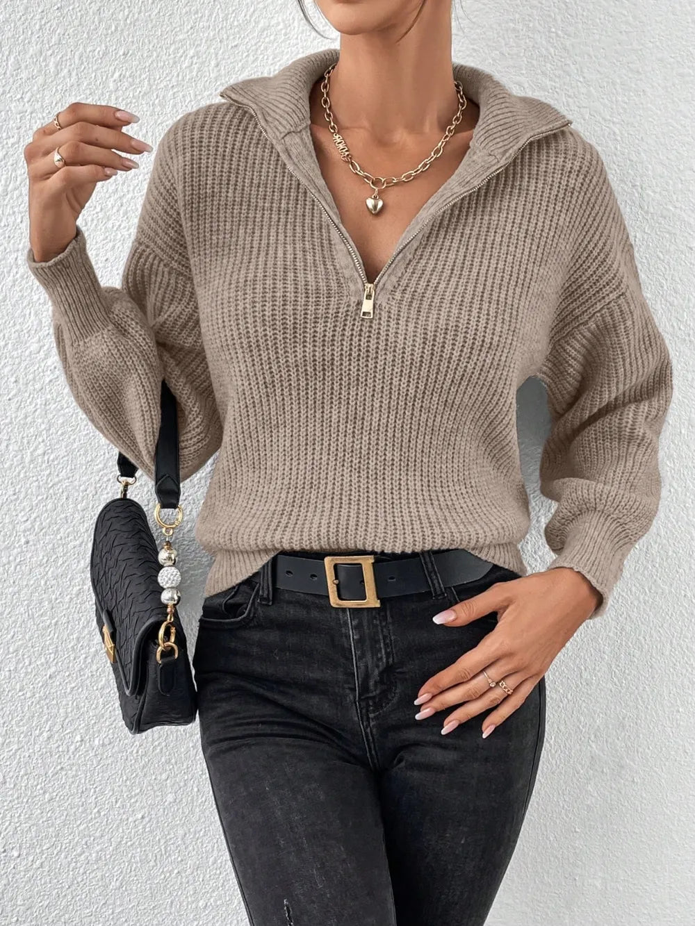 Mirella Half-Zip Relaxed Sweater