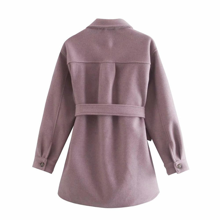 Valérie Belted Wool-Touch Jacket