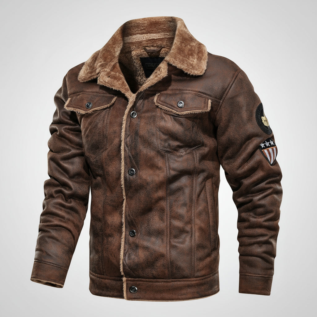 Ravvorn™ Men’s Fleece Leather Jacket