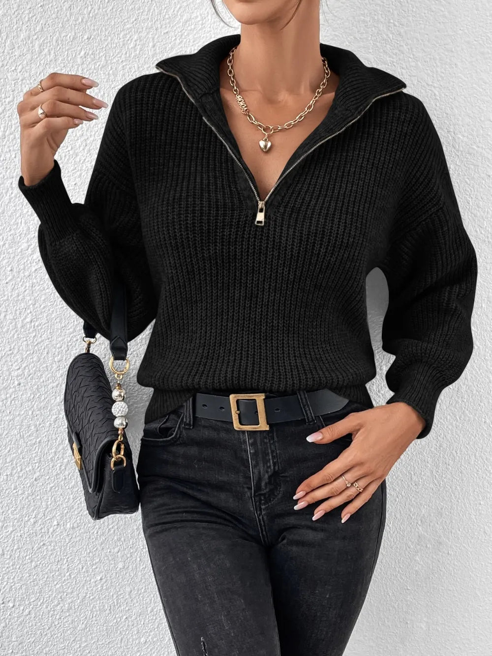 Mirella Half-Zip Relaxed Sweater
