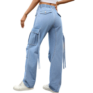 Stravine Street-Tie Denim Pants