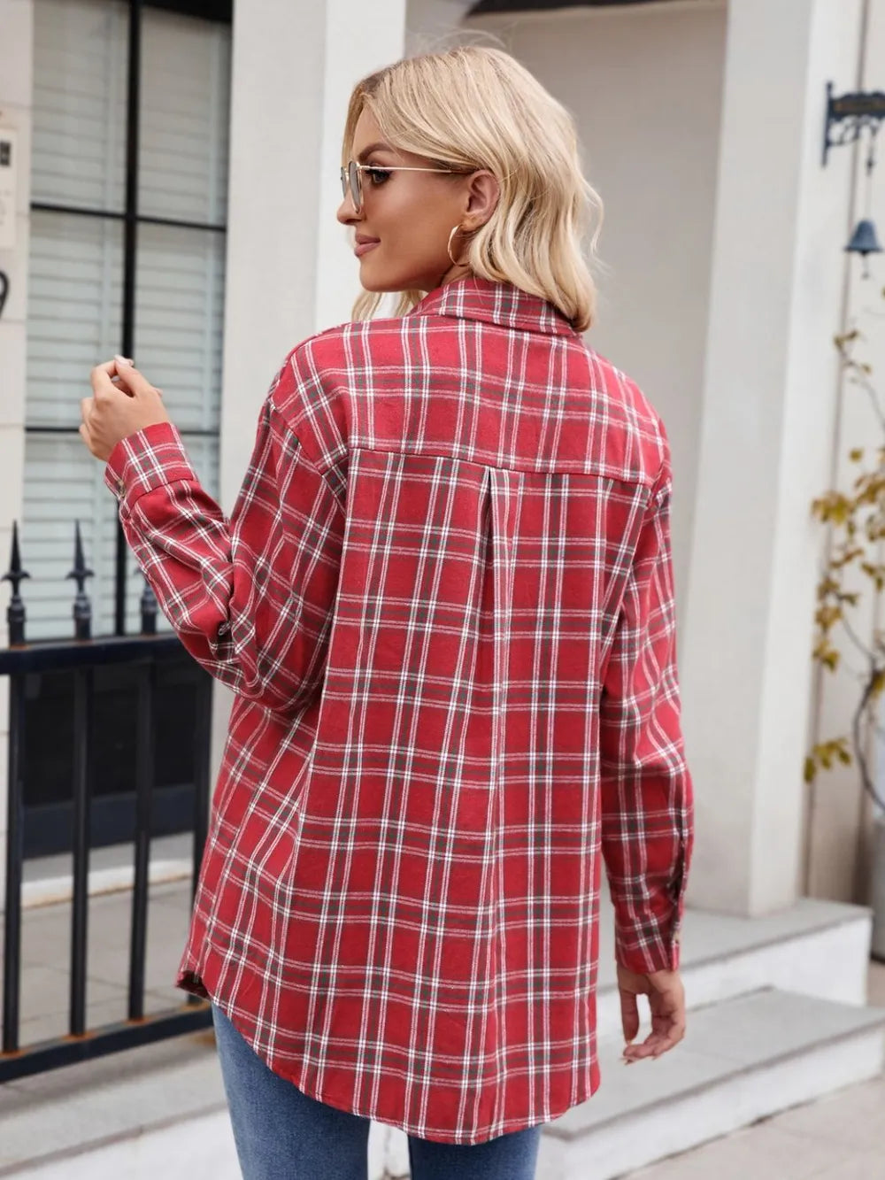 Thalisse – Chemise à Carreaux Boutonnée