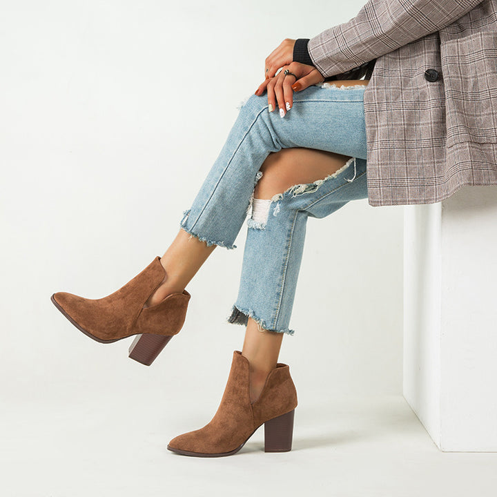 Serava Suede Block Heel Boots