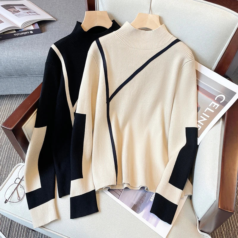 Meriva™ Contrast Turtleneck Sweater