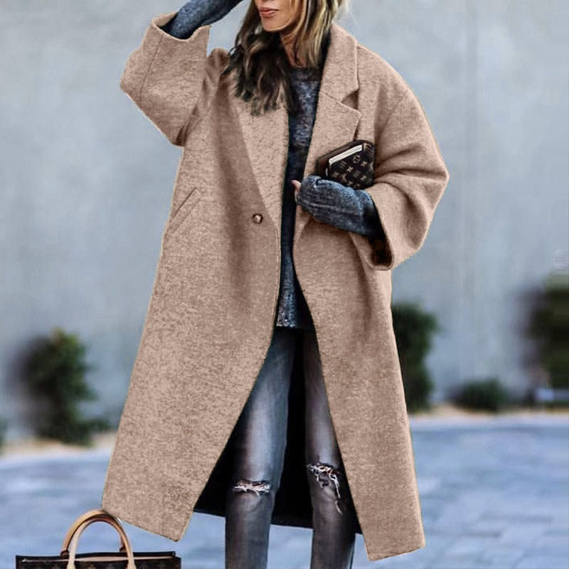 Eldra™ Women’s Long Woolen Coat
