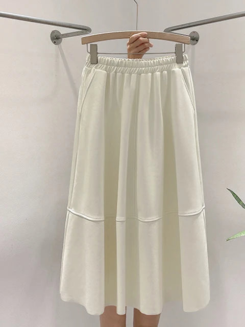 Solira™ High Waist Leather Midi Skirt