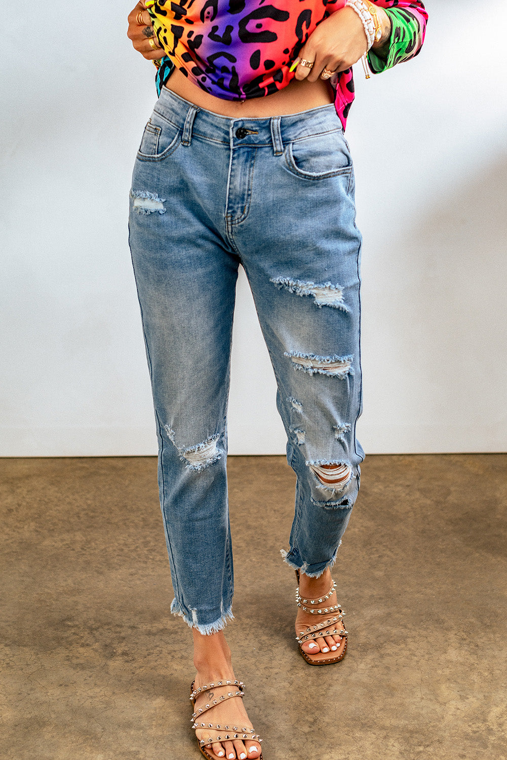 Vyretta Distressed Straight Denim