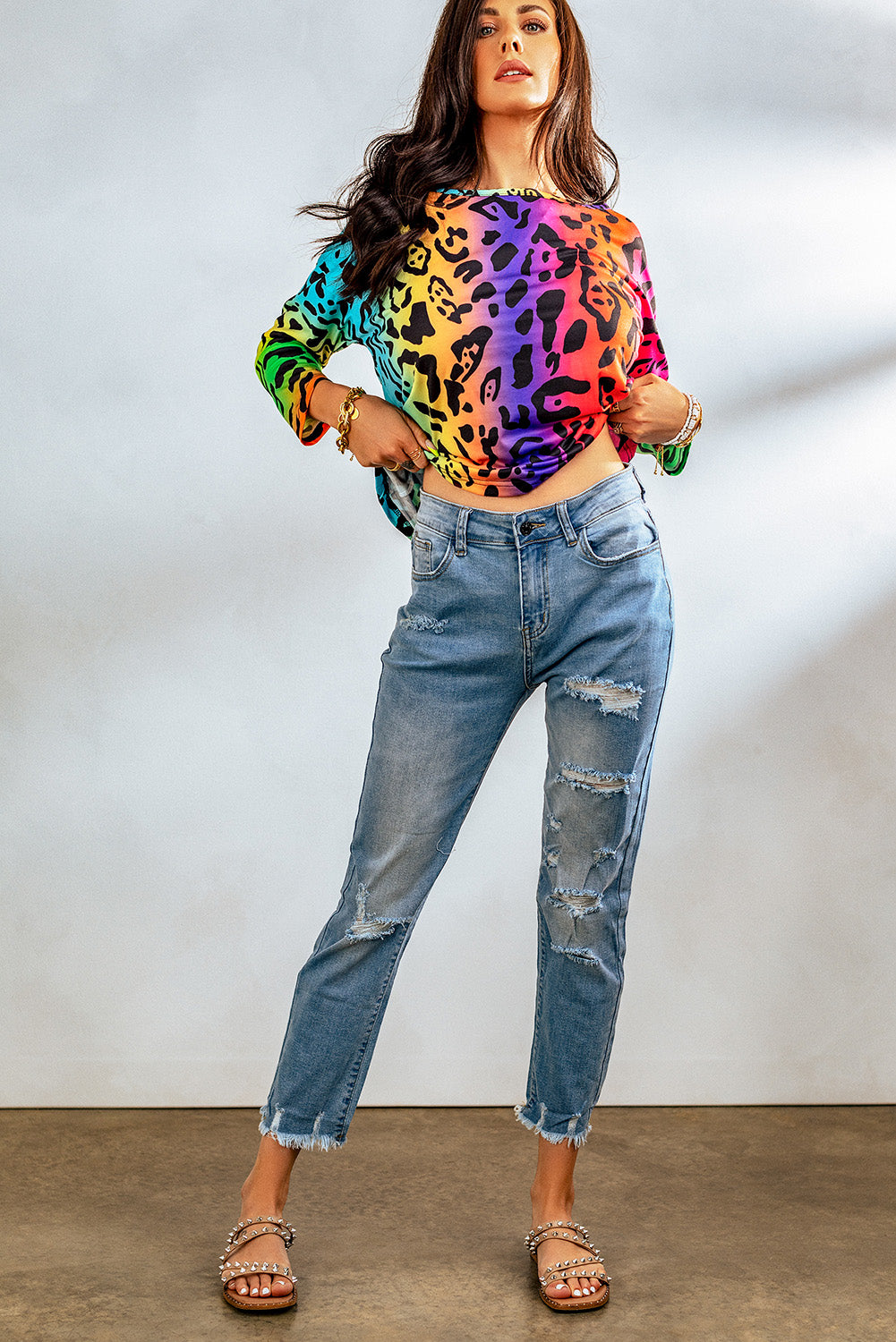 Vyretta Distressed Straight Denim