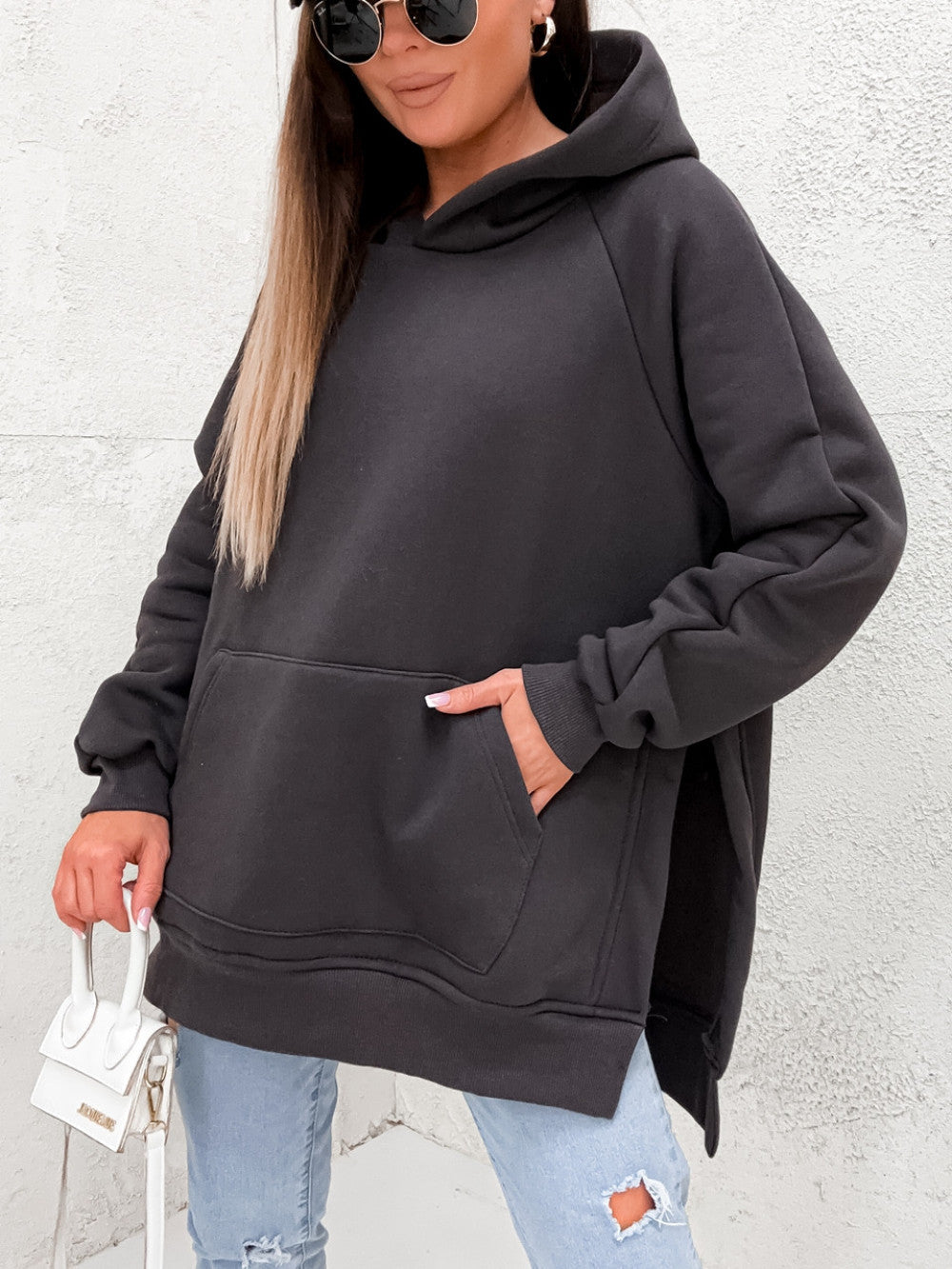 Althea Slit Hem Hoodie