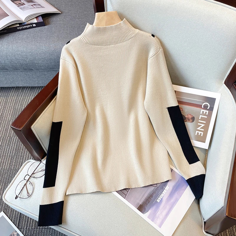 Meriva™ Contrast Turtleneck Sweater