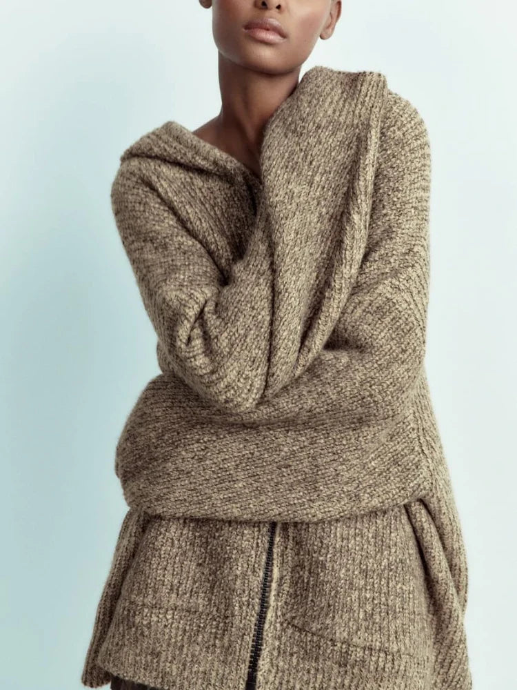Aurelia Oversized Knit Hoodie Jacket