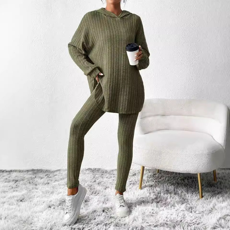 Luness™ Hooded Ribbed Casual Set