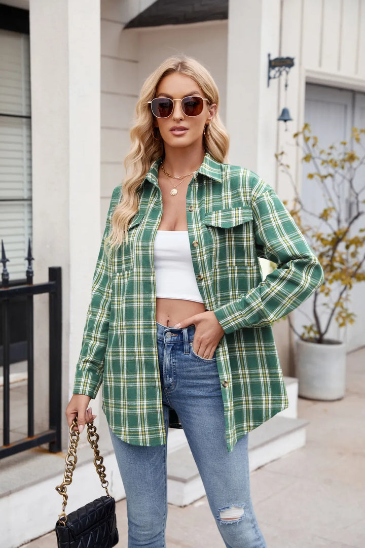 Thalisse – Chemise à Carreaux Boutonnée