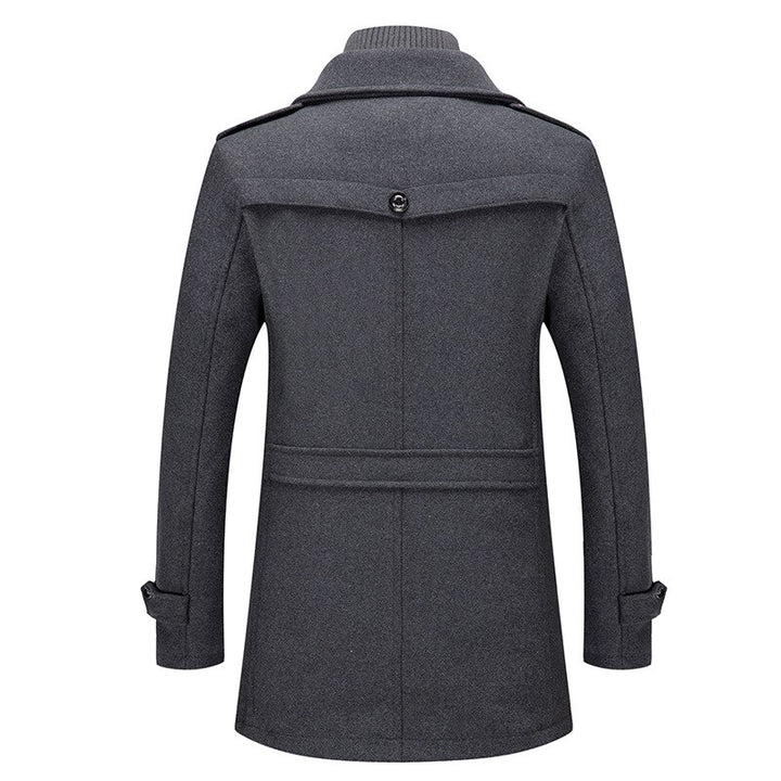Aurin Men’s Double-Collar Wool Coat