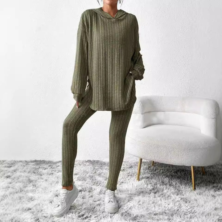 Luness™ Hooded Ribbed Casual Set
