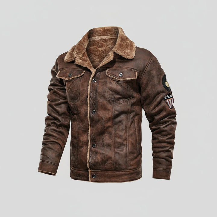 Ravvorn™ Men’s Fleece Leather Jacket