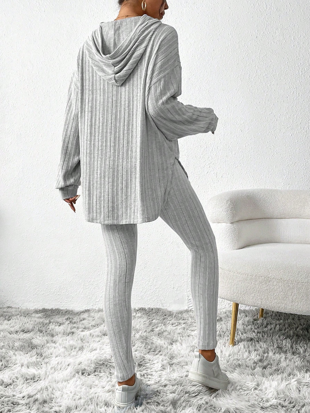 Luness™ Hooded Ribbed Casual Set