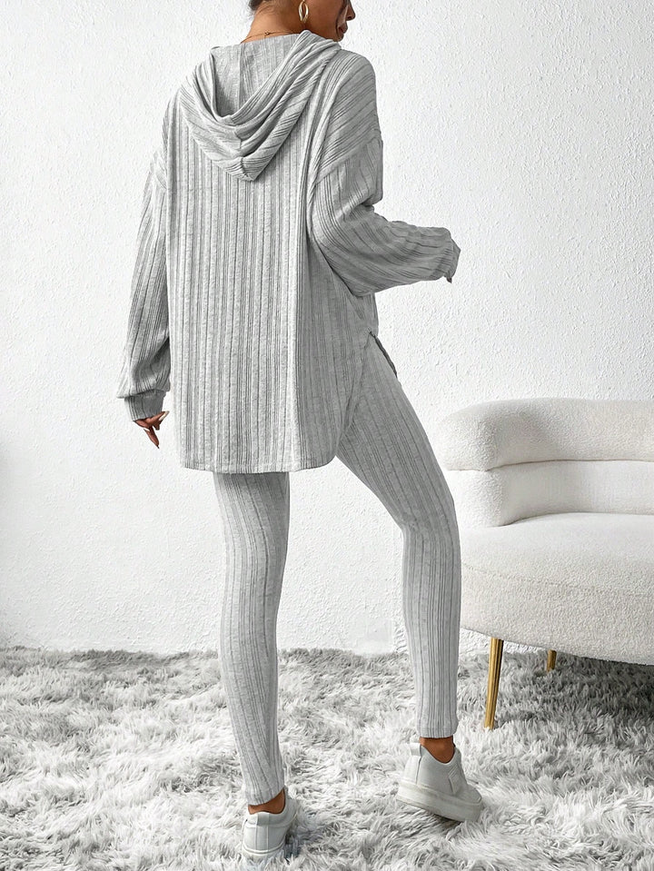 Luness™ Hooded Ribbed Casual Set