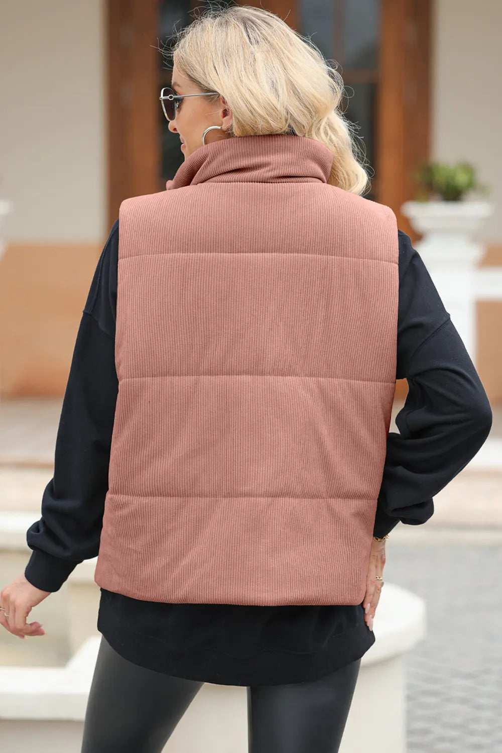 Arlisse Zip-Neck Vest Coat