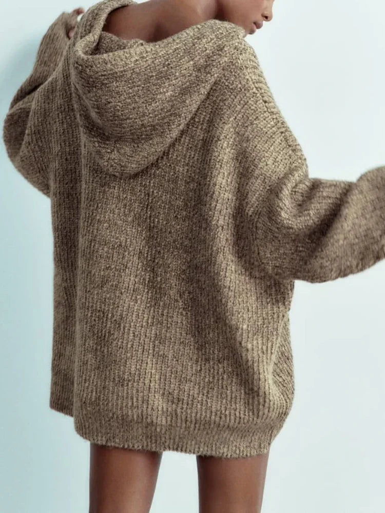 Aurelia Oversized Knit Hoodie Jacket