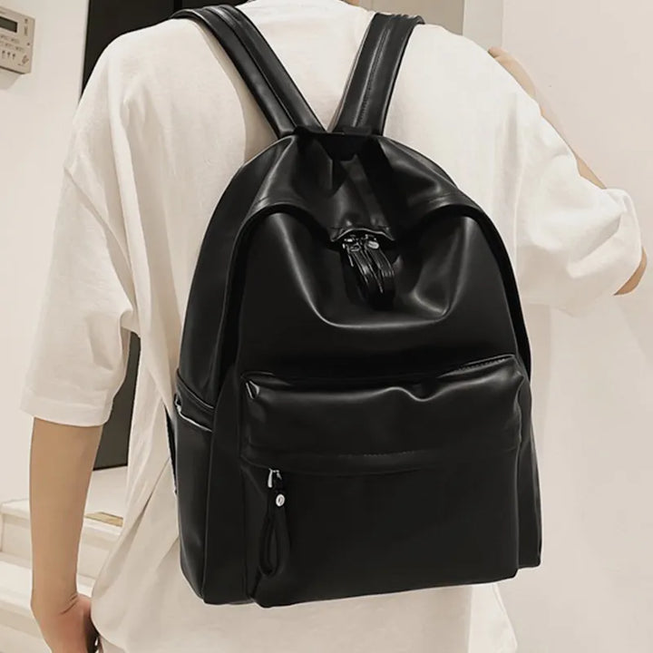 Ashen™ PU Leather Zip Backpack