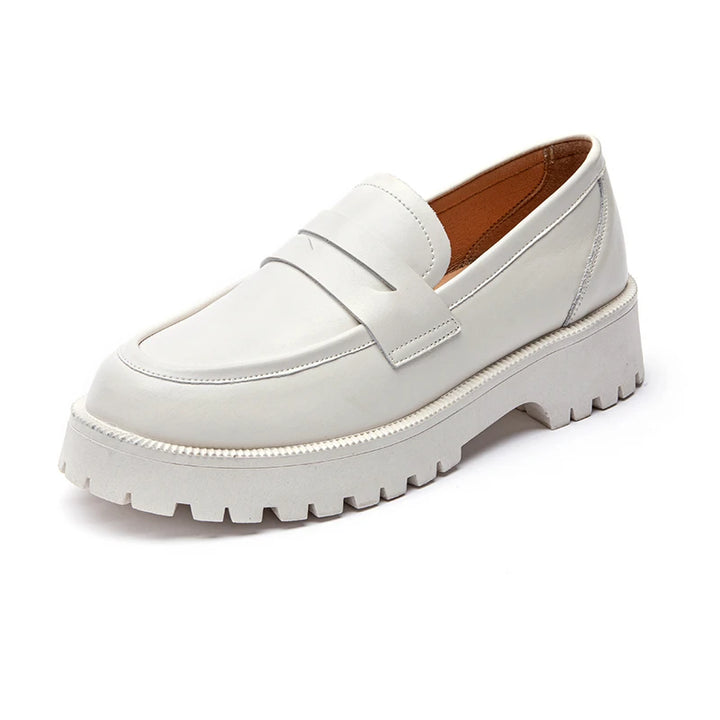 Strivon™ Leather Platform Loafers