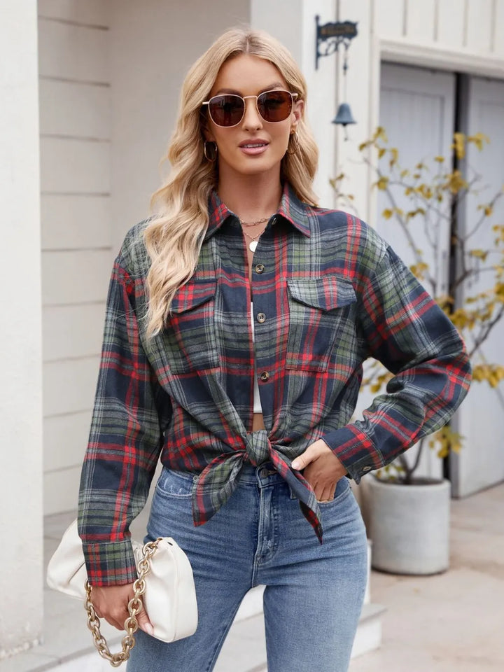 Thalisse – Chemise à Carreaux Boutonnée