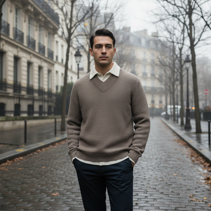 Davor Men’s Mock-Layer Sweater