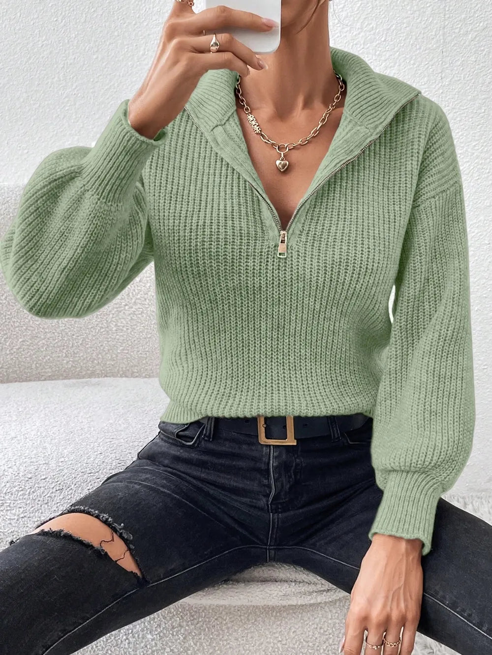 Mirella Half-Zip Relaxed Sweater